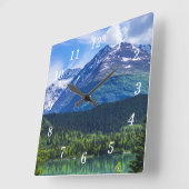 Alaska Schilderachtig Byway Mountain Wall Clock Vierkante Klok (Hoek)