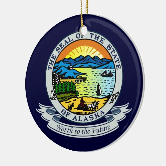 Alaska Seal Keramisch Ornament (Links)