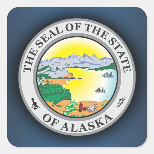 Alaska Seal Vierkante Sticker (Voorkant)