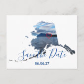 Alaska Shape Photo Heart Outline Save the Date Aankondigingskaart (Voorkant)
