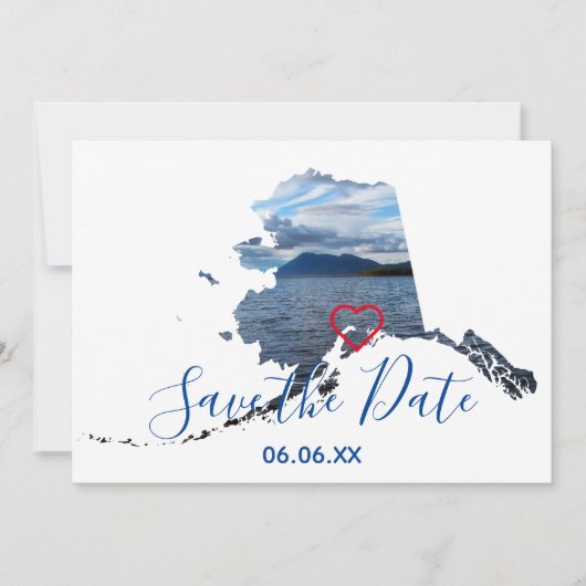 Alaska Shape Photo Save the Date Aankondiging (Voorkant)