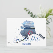 Alaska Shape Photo Save the Date Aankondiging (Staand voorkant)