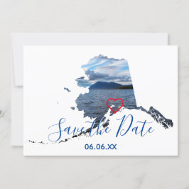 Alaska Shape Photo Save the Date Aankondiging
