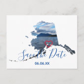Alaska Shape Photo Save the Date Aankondigingskaart (Voorkant)