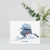 Alaska Shape Photo Save the Date Aankondigingskaart (Staand voorkant)