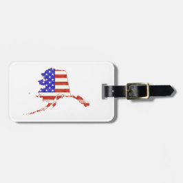 Alaska Shaped American Flag Alaskan Patriotic Bagagelabel
