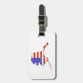 Alaska Shaped American Flag Alaskan Patriotic Bagagelabel (Voorkant verticaal)