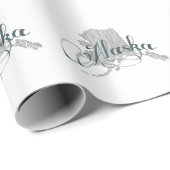 Alaska Shaped  Gray Alaskan Typografie Cadeaupapier (Rol Hoek)