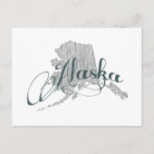 Alaska Shaped Gray Typografie Name Briefkaart (Voorkant)