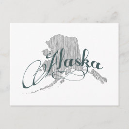 Alaska Shaped  Gray Typografie Name Briefkaart