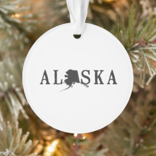 Alaska Shaped Letter Alaskan State Name Word Art Ornament
