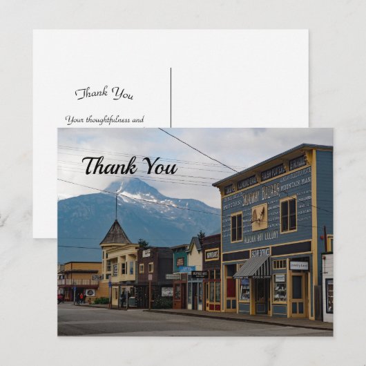 Alaska Skagway Stadsgebouwen Foto Bedankt Briefkaart (Voorkant / Achterkant)