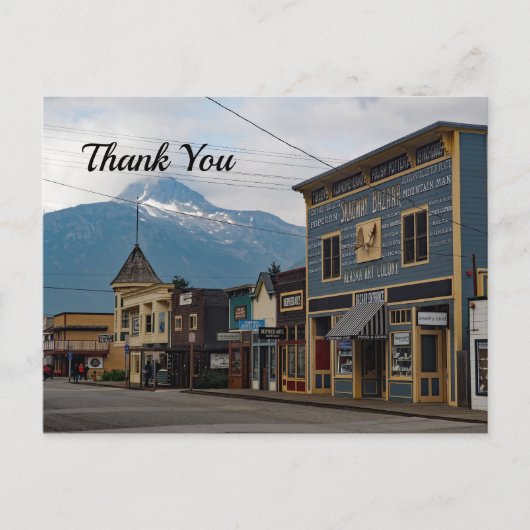 Alaska Skagway Stadsgebouwen Foto Bedankt Briefkaart (Voorkant)