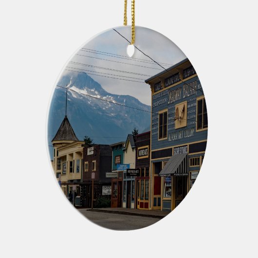 Alaska Skagway Town Buildings Foto Keramisch Ornament (Rechts)