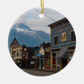 Alaska Skagway Town Buildings Foto Keramisch Ornament (Voorkant)