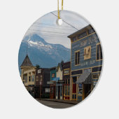 Alaska Skagway Town Buildings Foto Keramisch Ornament (Links)