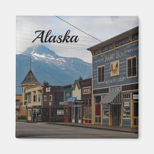 Alaska Skagway Town Buildings Foto Magneet (Voorkant)