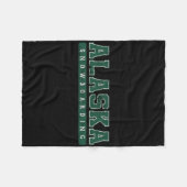 Alaska Snowboarden Groene  tekst Fleece Deken (Voorkant (Horizontaal))