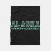 Alaska Snowboarden Groene tekst Fleece Deken (Voorkant)