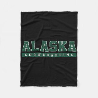 Alaska Snowboarden Groene  tekst Fleece Deken