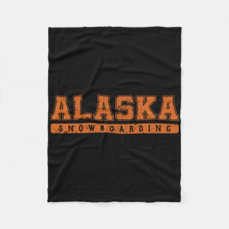 Alaska Snowboarden Oranje tekst Fleece Deken