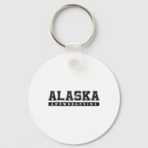 Alaska Snowboarden Zwart  Tekst Sleutelhanger
