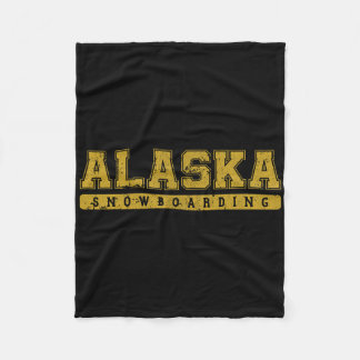 Alaska Snowboarding Gele Tekst Fleece Deken