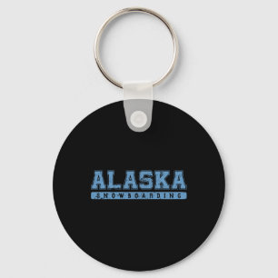 Alaska Snowboarding Sky Blue Tekst Sleutelhanger