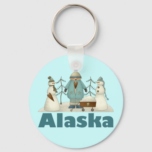 Alaska Snowmen T-shirt Gift Sleutelhanger (Voorkant)