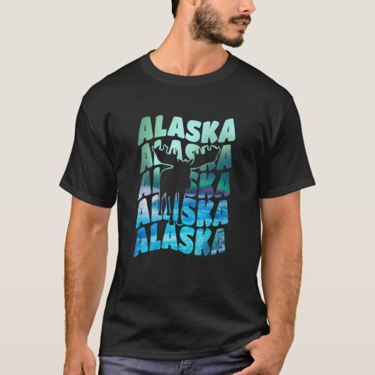Alaska Souvenir Aurora Borealis Noorderlicht Zon T-shirt (Voorkant)