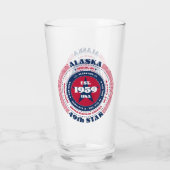 Alaska Souvenir Circulaire Typografie Ontwerp Glas (Achterkant)
