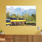Alaska Spoorweg locomotief treinmotor & berg Canvas Afdruk (Insitu (Woonkamer))