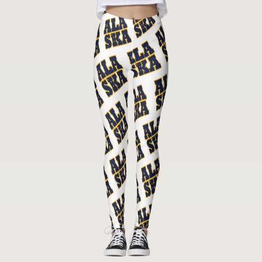 Alaska staat vlag tekstpatroon leggings (Voorkant)