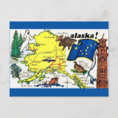Alaska Staatskaart Ansichtkaart Briefkaart (Voorkant)