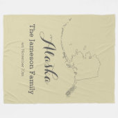 Alaska-staatskaart schetst familie gepersonaliseer fleece deken (Voorkant (Horizontaal))