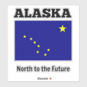Alaska staatsvlag, gelabeld met de staatsdevies sticker (Vel)