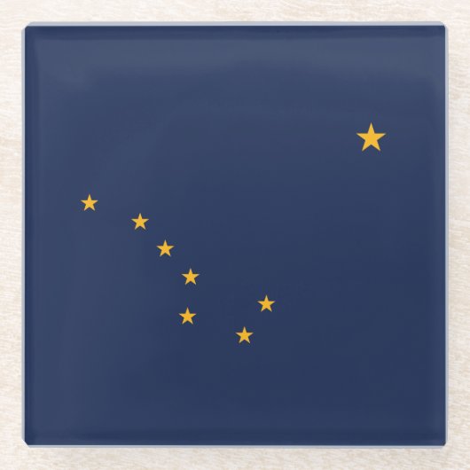 Alaska Staatsvlag Glazen Onderzetter (Voorkant)