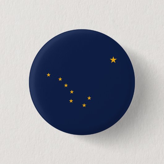 Alaska Staatsvlag Ronde Button 3,2 Cm (Voorkant)