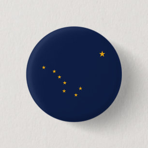 Alaska Staatsvlag Ronde Button 3,2 Cm