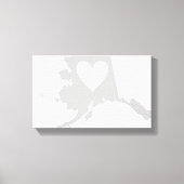 Alaska staatsvorm met hart canvas afdruk (Voorkant)