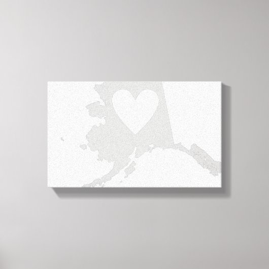 Alaska staatsvorm met hart canvas afdruk (Voorkant)