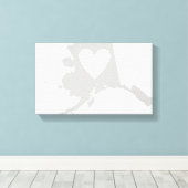 Alaska staatsvorm met hart canvas afdruk (Insitu (Houten vloer))