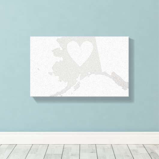 Alaska staatsvorm met hart canvas afdruk (Insitu (Houten vloer))