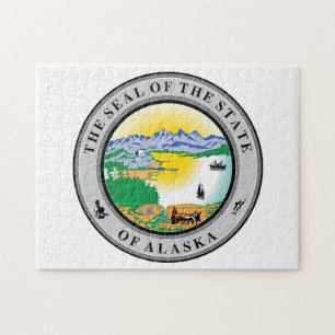 Alaska Staatszegel. Legpuzzel