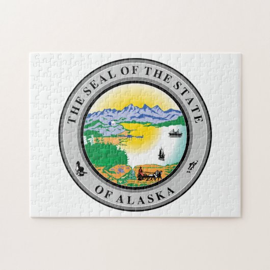 Alaska Staatszegel. Legpuzzel (Horizontaal)
