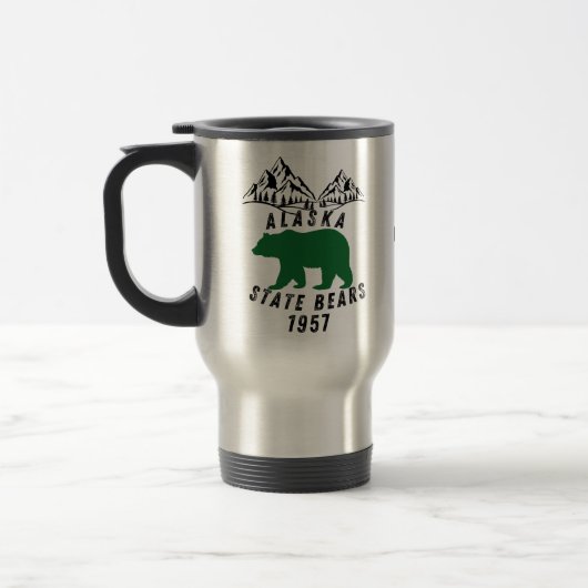 Alaska State Bears 1957 Retro Zwart Design Reisbeker (Links)
