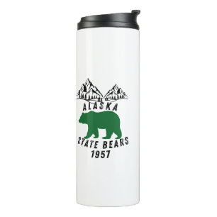 Alaska State Bears 1957 Retro Zwart Design Thermosbeker
