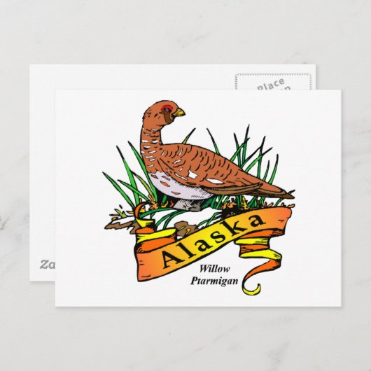 Alaska State Bird - Willow Ptarmigan Briefkaart (Voorkant / Achterkant)