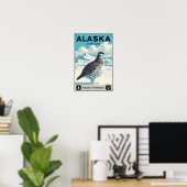 Alaska State Bird - Willow Ptarmigan Vintage Poster (Thuiskantoor)