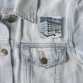 Alaska State Capitol in juni 1930 Vierkante Button 5,1 Cm (In situ)